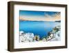 Beautiful View of the Sea and Islands at Sunset. Oia Town, Santorini Island, Greece.-Olga Gavrilova-Framed Photographic Print