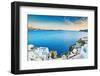 Beautiful View of the Sea and Islands at Sunset. Oia Town, Santorini Island, Greece.-Olga Gavrilova-Framed Photographic Print