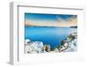 Beautiful View of the Sea and Islands at Sunset. Oia Town, Santorini Island, Greece.-Olga Gavrilova-Framed Photographic Print