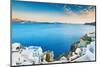 Beautiful View of the Sea and Islands at Sunset. Oia Town, Santorini Island, Greece.-Olga Gavrilova-Mounted Photographic Print