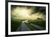 Beautiful View On The Road Under Sky With Clouds-yuran-78-Framed Art Print