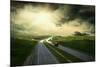 Beautiful View On The Road Under Sky With Clouds-yuran-78-Mounted Art Print