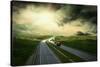 Beautiful View On The Road Under Sky With Clouds-yuran-78-Stretched Canvas