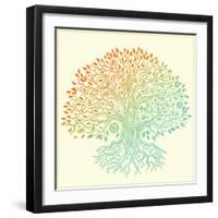 Beautiful Vintage Hand Drawn Tree Of Life-transiastock-Framed Art Print