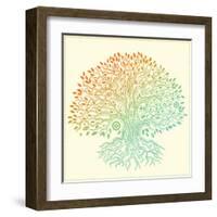 Beautiful Vintage Hand Drawn Tree Of Life-transiastock-Framed Art Print