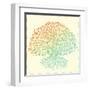 Beautiful Vintage Hand Drawn Tree Of Life-transiastock-Framed Art Print