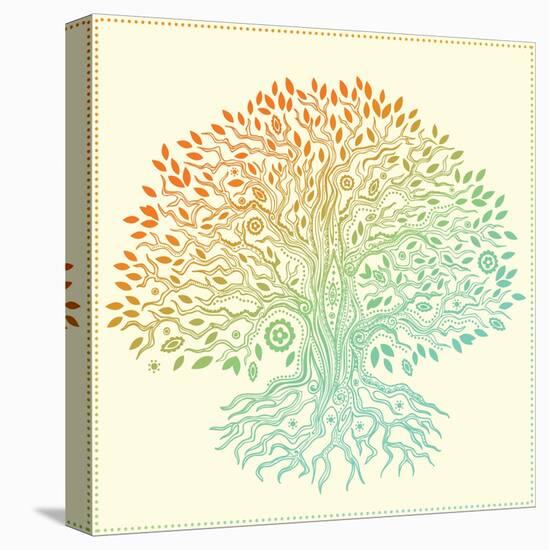 Beautiful Vintage Hand Drawn Tree Of Life-transiastock-Stretched Canvas