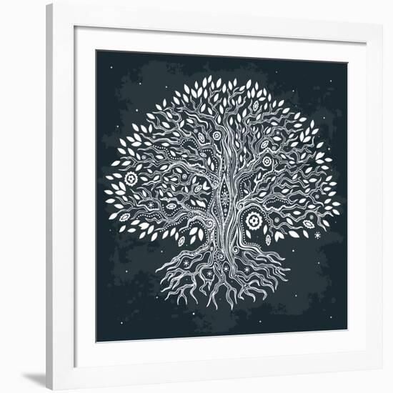 Beautiful Vintage Hand Drawn Tree of Life-transiastock-Framed Art Print