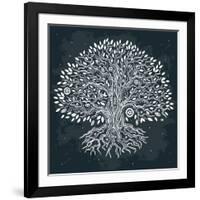 Beautiful Vintage Hand Drawn Tree of Life-transiastock-Framed Art Print