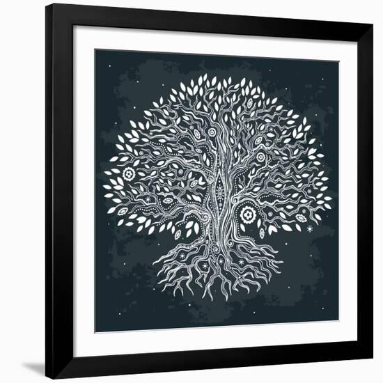 Beautiful Vintage Hand Drawn Tree of Life-transiastock-Framed Art Print