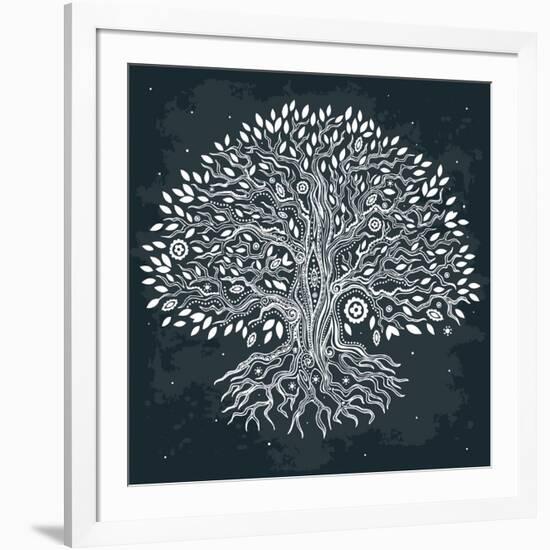 Beautiful Vintage Hand Drawn Tree of Life-transiastock-Framed Art Print