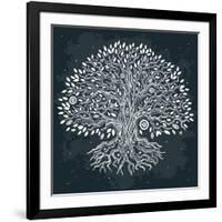 Beautiful Vintage Hand Drawn Tree of Life-transiastock-Framed Art Print