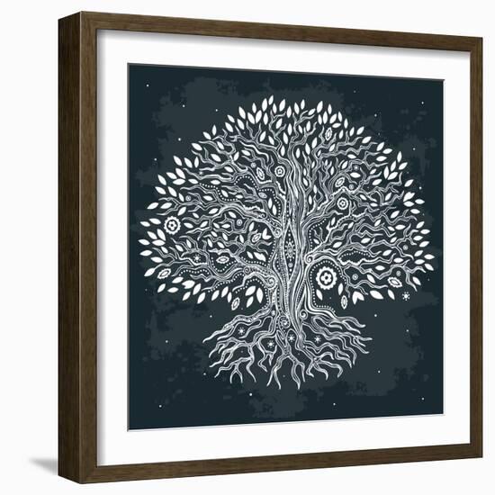 Beautiful Vintage Hand Drawn Tree of Life-transiastock-Framed Art Print