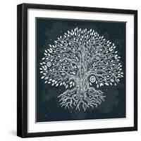 Beautiful Vintage Hand Drawn Tree of Life-transiastock-Framed Art Print