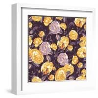 Beautiful Vintage Seamless Roses Background-Varvara Kurakina-Framed Art Print