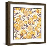 Beautiful Vintage Seamless Roses Background-Varvara Kurakina-Framed Art Print