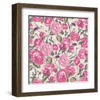 Beautiful Vintage Seamless Roses Background-Varvara Kurakina-Framed Art Print