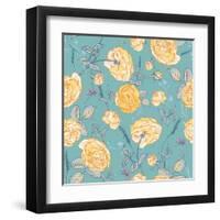 Beautiful Vintage Seamless Roses Background-Varvara Kurakina-Framed Art Print