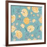 Beautiful Vintage Seamless Roses Background-Varvara Kurakina-Framed Art Print