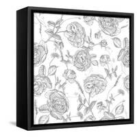 Beautiful Vintage Seamless Roses Background-Varvara Kurakina-Framed Stretched Canvas