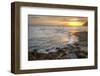 Beautiful Warm Vibrant Sunrise over Ocean with Cliffs and Rocks-Veneratio-Framed Photographic Print