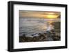 Beautiful Warm Vibrant Sunrise over Ocean with Cliffs and Rocks-Veneratio-Framed Photographic Print