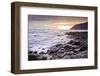 Beautiful Warm Vibrant Sunrise over Ocean with Cliffs and Rocks-Veneratio-Framed Photographic Print