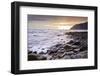 Beautiful Warm Vibrant Sunrise over Ocean with Cliffs and Rocks-Veneratio-Framed Photographic Print