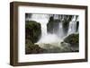 Beautiful Waterfall Landscape with Tourist Boat in the Iguazu Falls, Paran¡, Brazil-Vitor Marigo-Framed Photographic Print