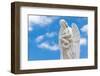 Beautiful White Angel with a Blue Sky Background (With Space for Text)-Kamira-Framed Photographic Print