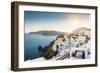 Beautiful White Architecture on Santorini Island, Greece-Olga Gavrilova-Framed Photographic Print