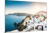 Beautiful White Architecture on Santorini Island, Greece-Olga Gavrilova-Mounted Photographic Print