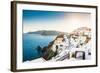 Beautiful White Architecture on Santorini Island, Greece-Olga Gavrilova-Framed Photographic Print