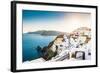 Beautiful White Architecture on Santorini Island, Greece-Olga Gavrilova-Framed Photographic Print