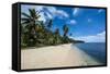 Beautiful White Sand Beach and Palm Trees on the Island of Yap, Micronesia-Michael Runkel-Framed Stretched Canvas