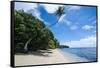Beautiful White Sand Beach and Palm Trees on Yap Island, Micronesia-Michael Runkel-Framed Stretched Canvas