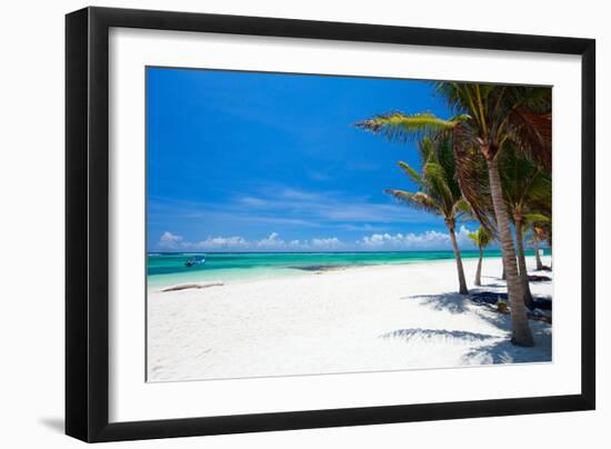 Beautiful White Sand Beach in Akumal Mexico-BlueOrange Studio-Framed Photographic Print