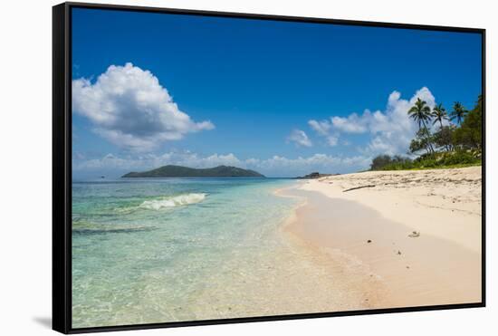 Beautiful white sand beach on Monuriki (Cast Away Island), Mamanuca Islands, Fiji, South Pacific-Michael Runkel-Framed Stretched Canvas