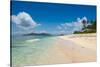 Beautiful white sand beach on Monuriki (Cast Away Island), Mamanuca Islands, Fiji, South Pacific-Michael Runkel-Stretched Canvas