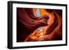 Beautiful Wide Angle View of Amazing Sandstone Formations in Famous Antelope Canyon-lbryan-Framed Photographic Print