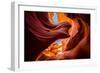 Beautiful Wide Angle View of Amazing Sandstone Formations in Famous Antelope Canyon-lbryan-Framed Photographic Print