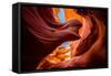 Beautiful Wide Angle View of Amazing Sandstone Formations in Famous Antelope Canyon-lbryan-Framed Stretched Canvas