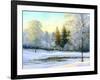 Beautiful Winter Landscape, Canvas, Oil-nodff-Framed Photographic Print