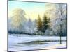 Beautiful Winter Landscape, Canvas, Oil-nodff-Mounted Photographic Print