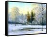 Beautiful Winter Landscape, Canvas, Oil-nodff-Framed Stretched Canvas