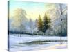 Beautiful Winter Landscape, Canvas, Oil-nodff-Stretched Canvas
