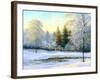 Beautiful Winter Landscape, Canvas, Oil-nodff-Framed Photographic Print