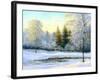 Beautiful Winter Landscape, Canvas, Oil-nodff-Framed Photographic Print