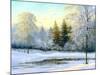 Beautiful Winter Landscape, Canvas, Oil-nodff-Mounted Photographic Print