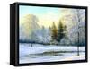 Beautiful Winter Landscape, Canvas, Oil-nodff-Framed Stretched Canvas